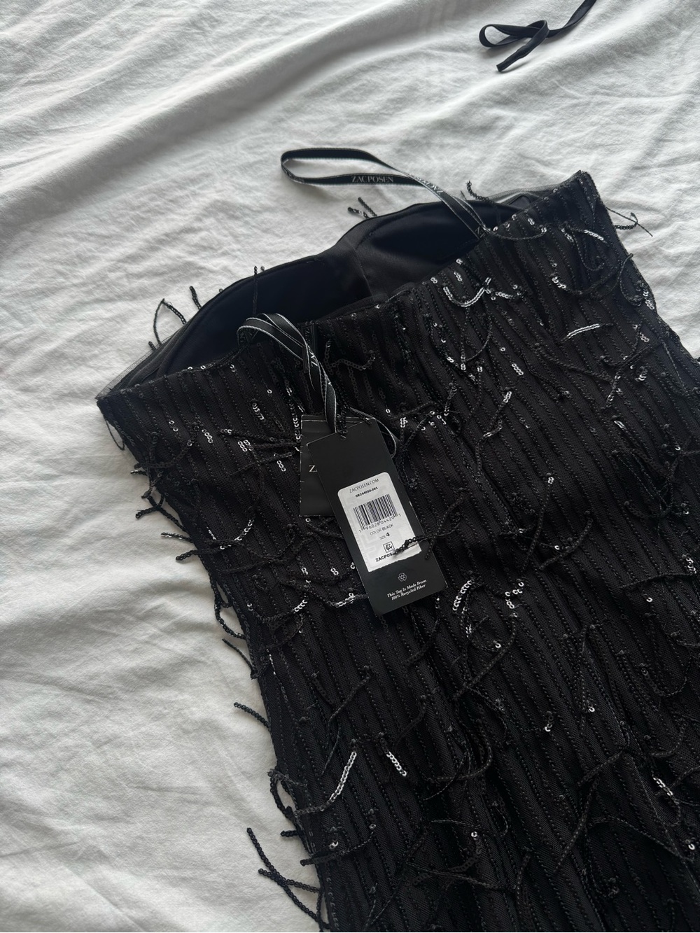 Zac Posen beaded fringe midi dress